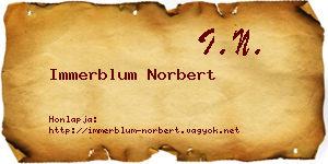 Immerblum Norbert névjegykártya